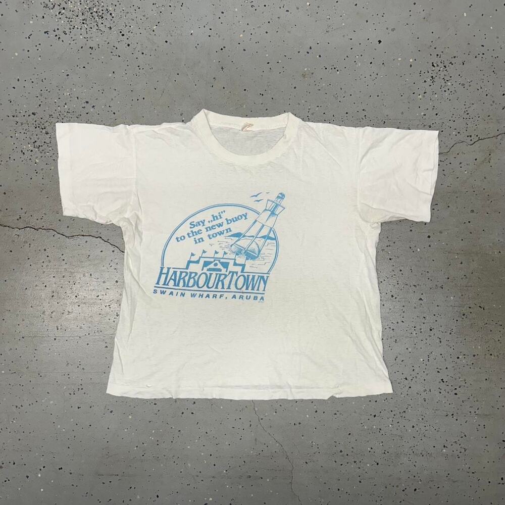 VTG Harbour Town Swain Wharf Aruba 80s white tee